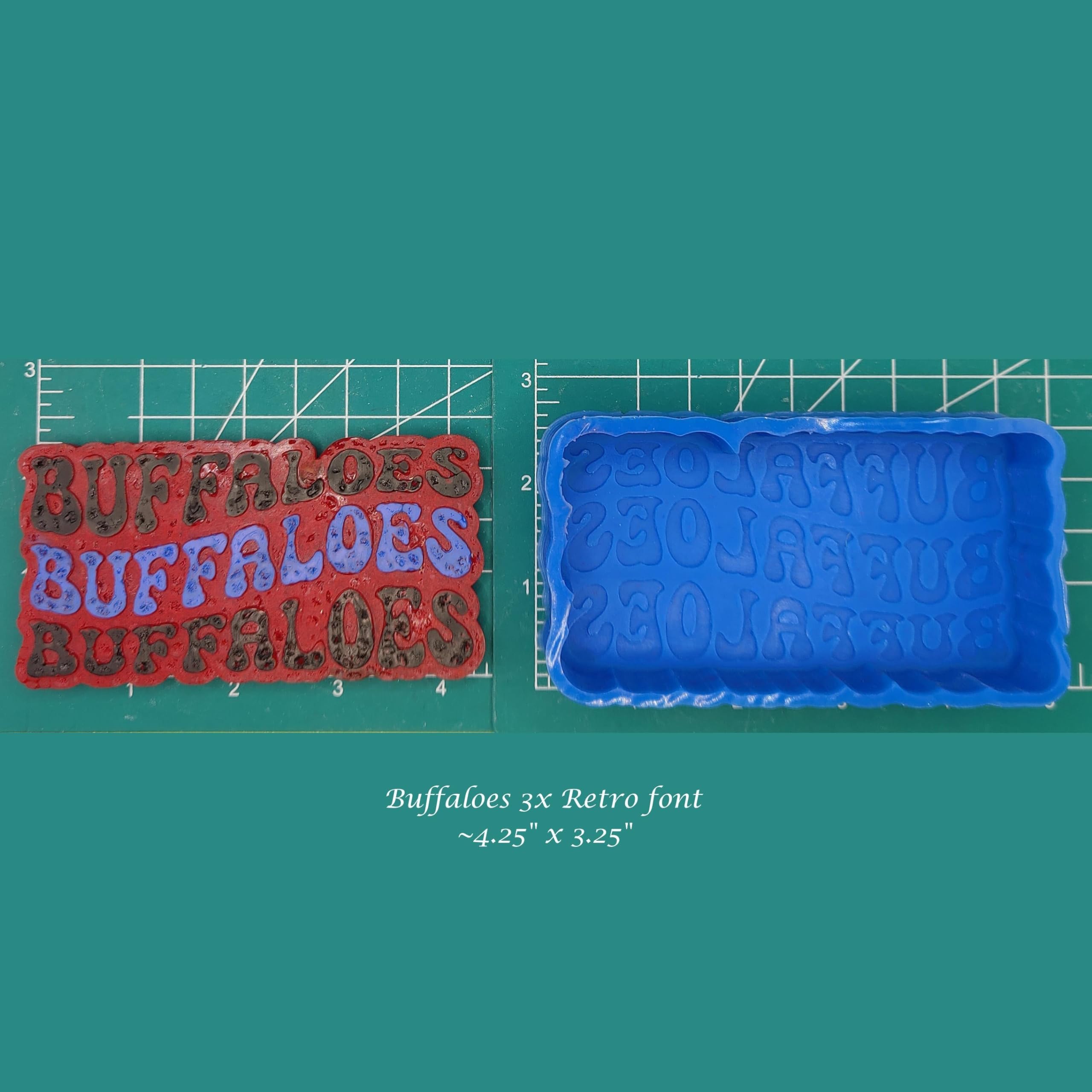 Buffaloes Buffaloes Buffaloes - Retro Font - Silicone Freshie Mold -