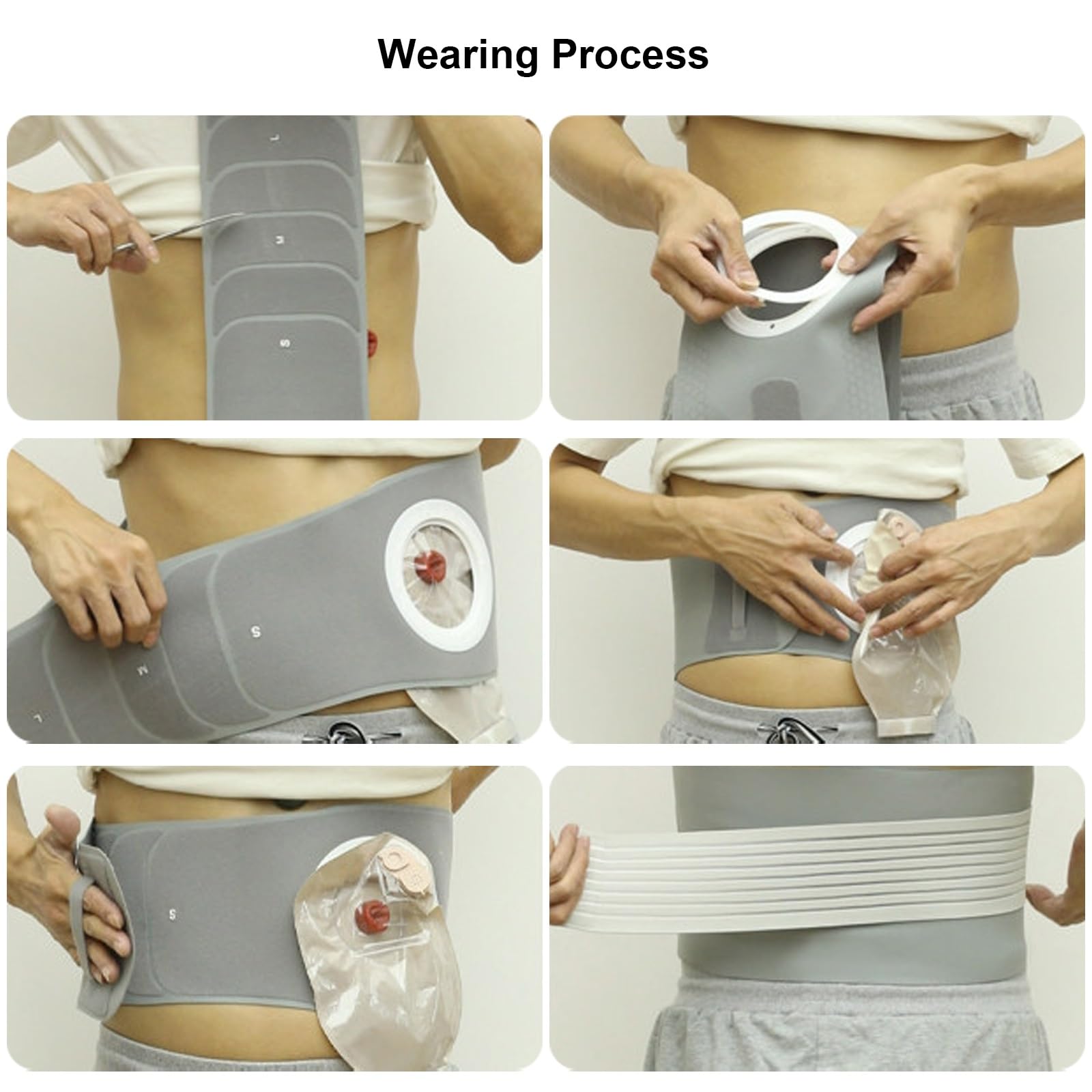 Cinturón de Ostomía para Hombres y Mujeres, Faja para Colostomía con 3 Orificios Ajustables, Protección para Bolsa de Ostomía, Prevenir la Hernia Paraestomal