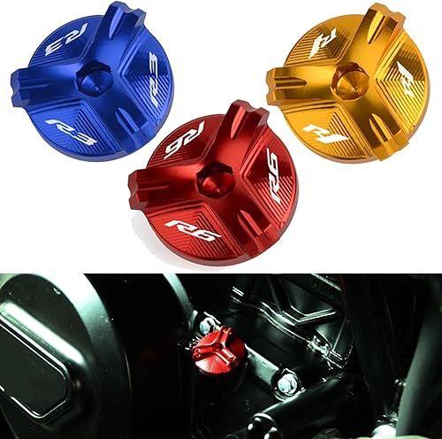Miniatura 2 de Tapa de tapón de llenado de aceite de motor CNC para motocicleta, compatible con Yamaha YZF R1 R3 R6 YZFR1 1998-2020 YZFR3 2015-2021 YZFR6 YZFR6S