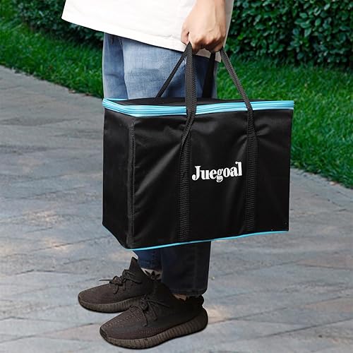 Miniatura 6 de Juegoal Torre gigante de 54 piezas gris para adultos y niños, juego de apilamiento de bloques de madera con tablero de juego y bolsa de lona, juegos