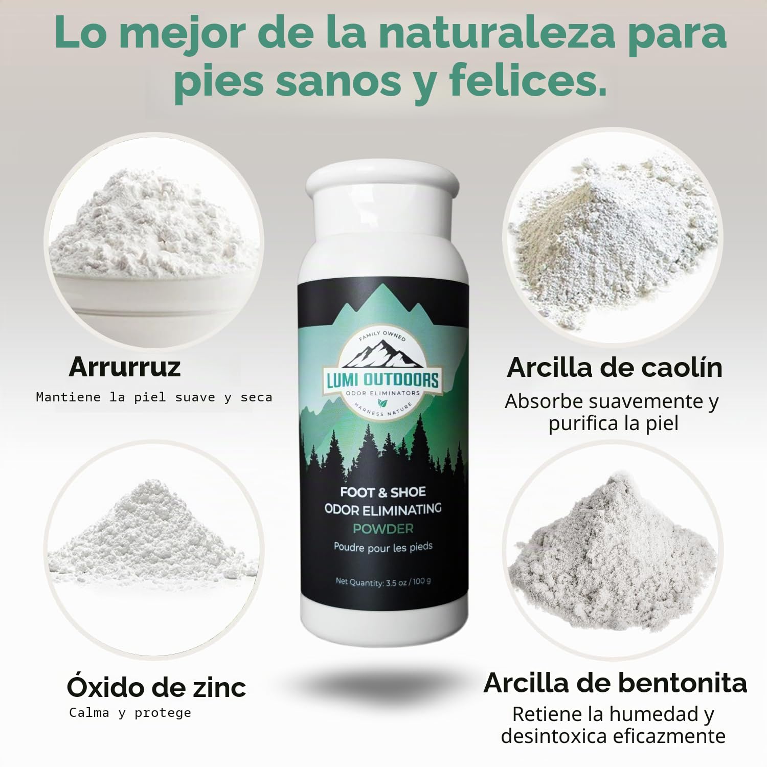 Lumi Outdoors Spray desodorante natural para zapatos y polvo para pies, eucalipto limón y polvo para pies