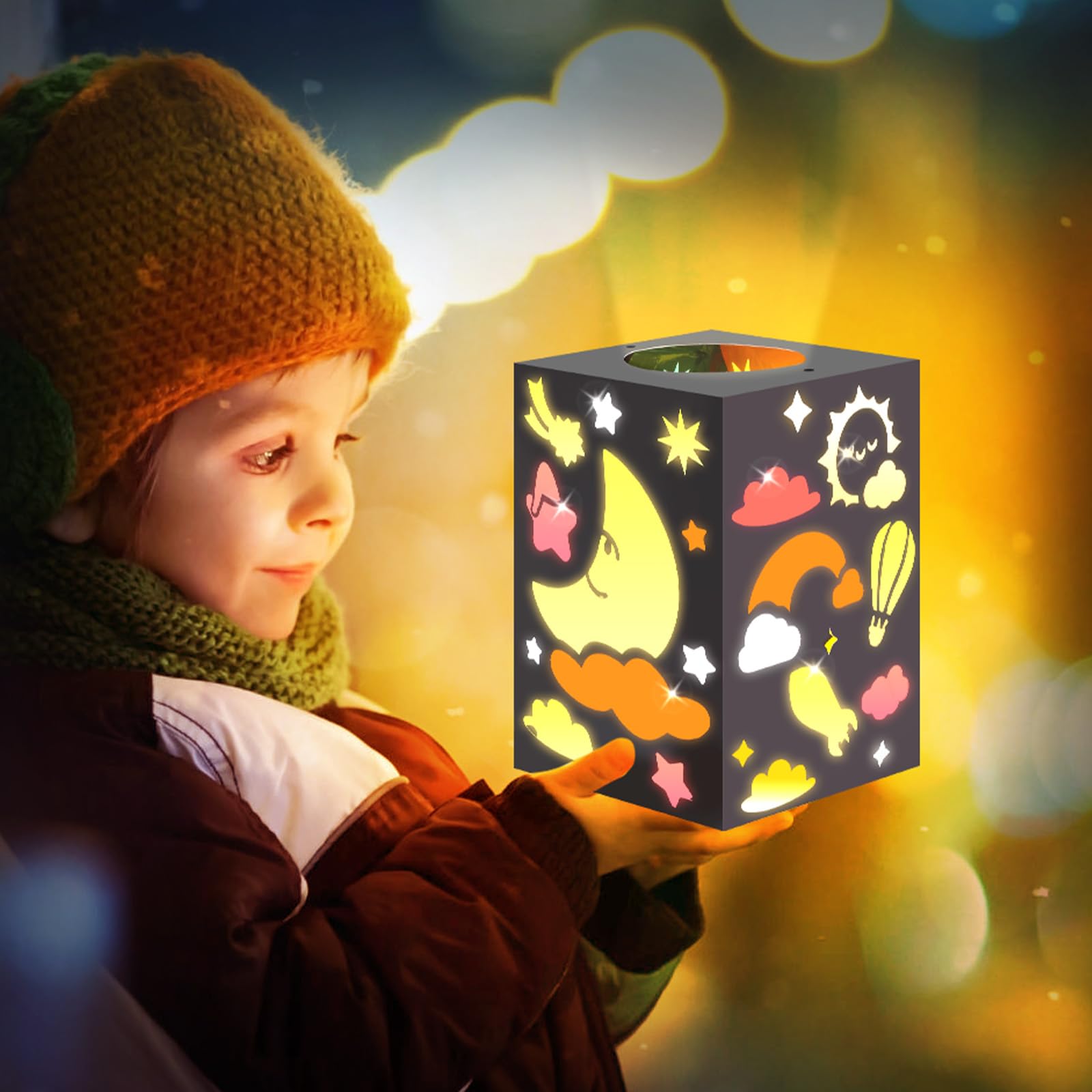 Set 6 Lanterne Di Carta Fai Da Te Per Bambini - Con LED E Accessori, Per Decorazioni Autunnali E Feste