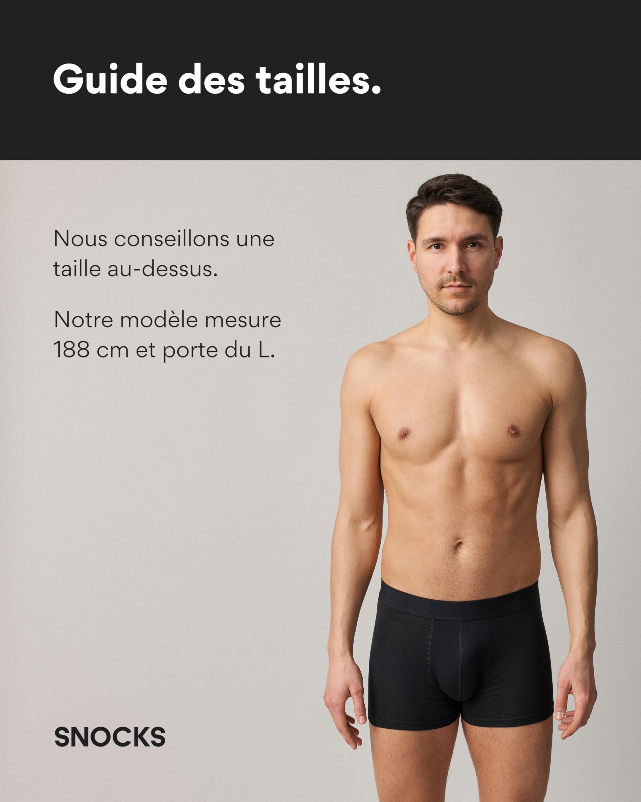 Snocks – Boxer Homme Sans Logo – Lot de 6 – Respirant et Confortable – Coton Bio Certifié GOTS – Slip Idéal pour Sport et Quotidien – Caleçon Tailles S à 3XL