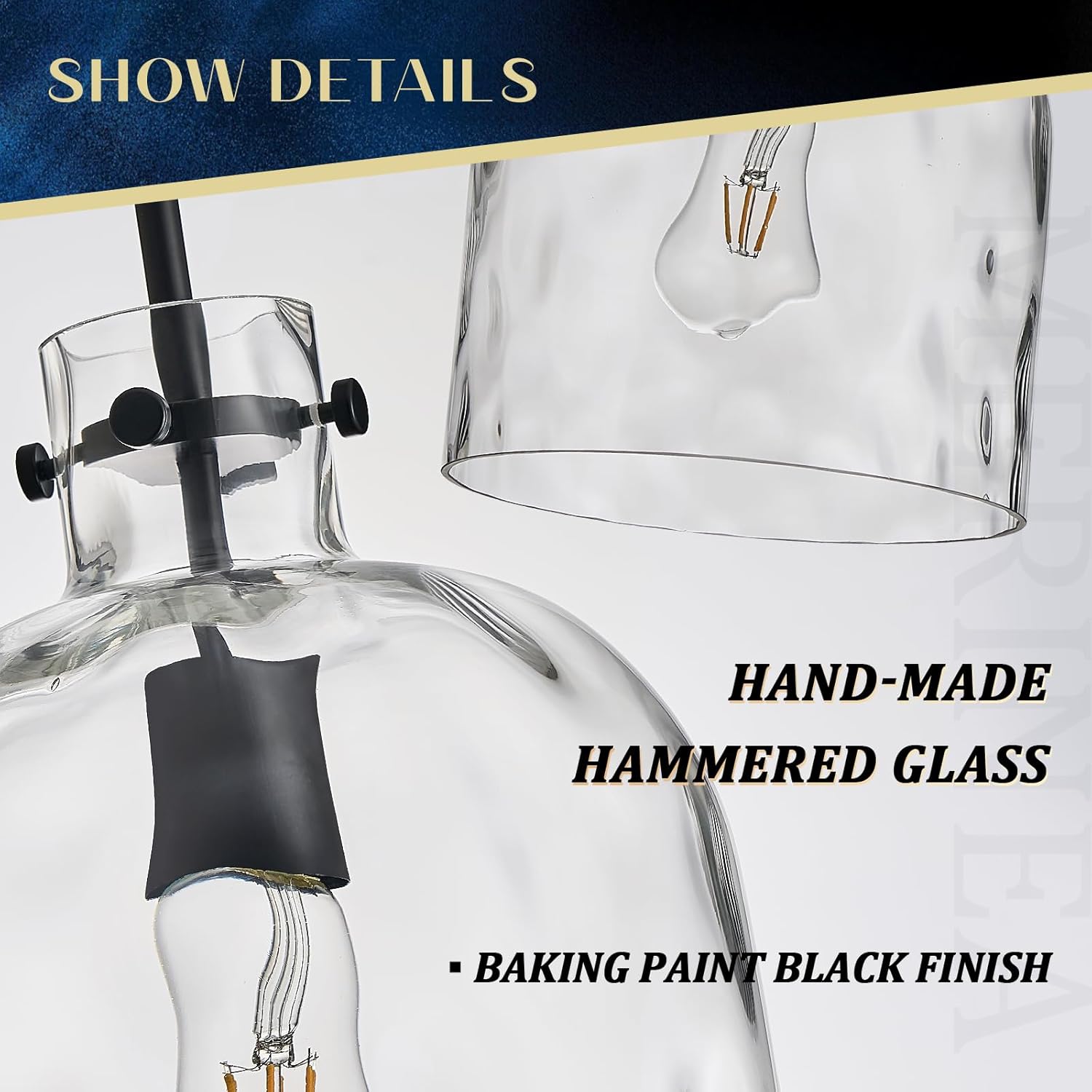 Modern Black Glass Pendant Light – 10-Inch Wide Single Dome Light Fixture, 1-Light E26 Ceiling Hanging Lamp for Kitchen Island, Dining Room, Hallway