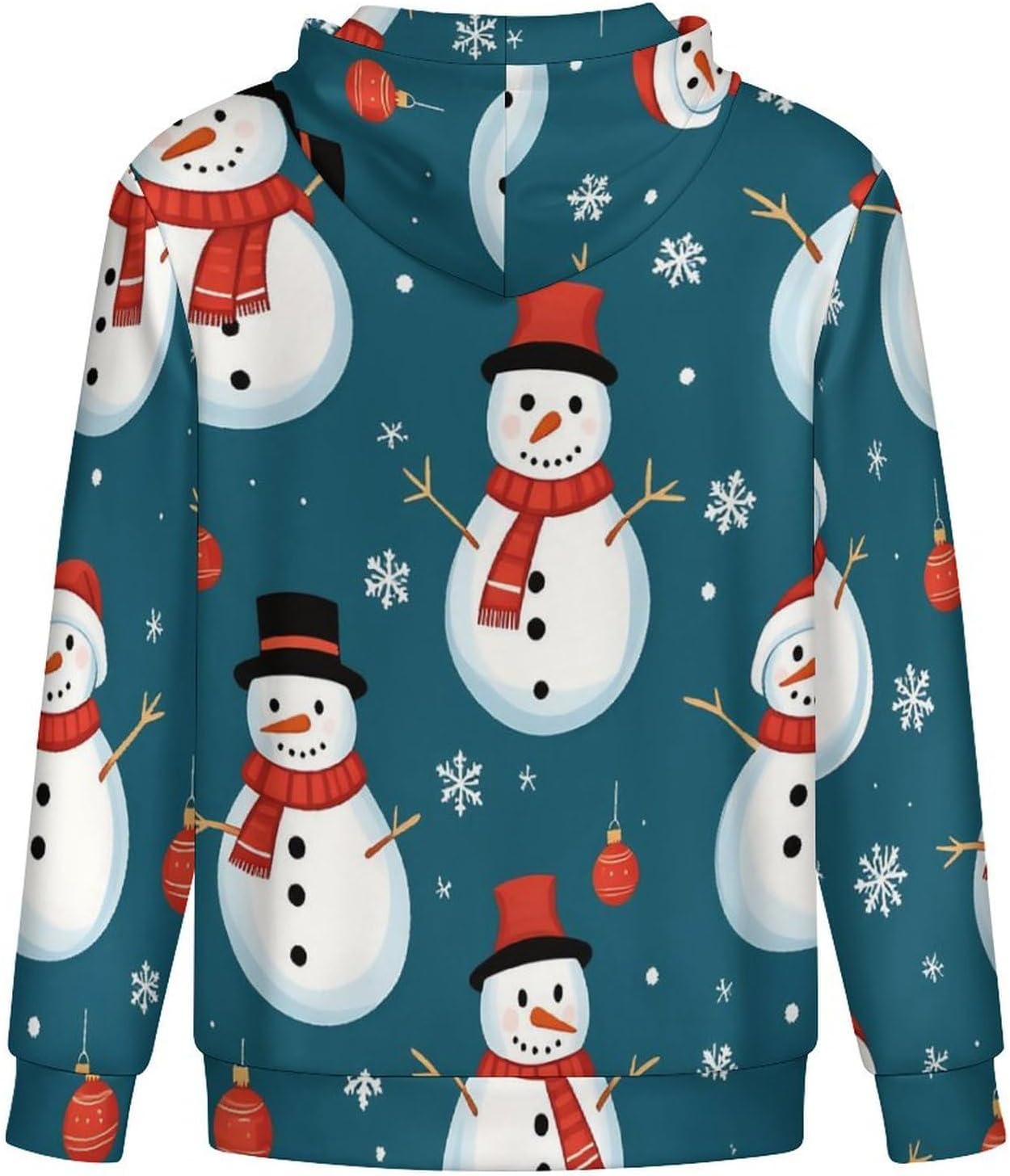 Men's Zip Up Hoodies Jacket Christmas Deer Soft Loungewear Pullover Hoodie with Pocket Unisex Casual Warm Coat - Image 3