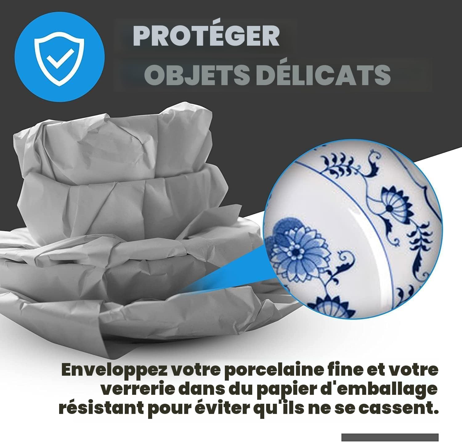 Papier D’Emballage Déménagement 100 Feuilles – Papier De Protection Vaisselle & Objets Fragiles 39×54 Cm – Idéal Expédition & Colis
