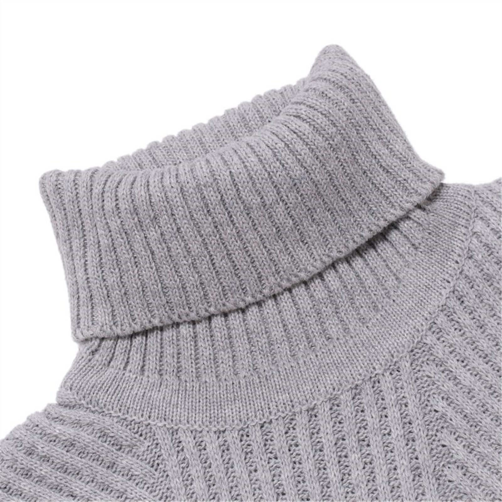 Maglione Lavorato A Maglia da Uomo Autunno&Inverno Caldo Tinta Unita Collo Alto Manica Lunga Casual Maglione Slim Fit A Collo Alto Maglia Top Sweater