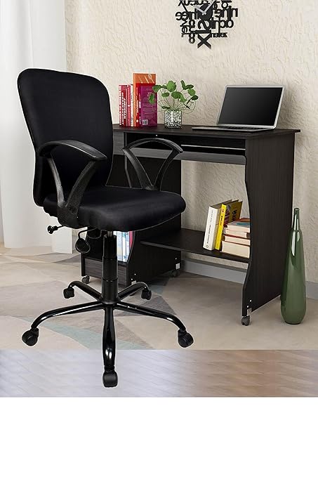 E Trend Furniture? - Office Chair | Computer Chair | Revolving Chair | Study Chair for Work from Home with Full Cushion Adjustable Height and Fixed armrest (Black)