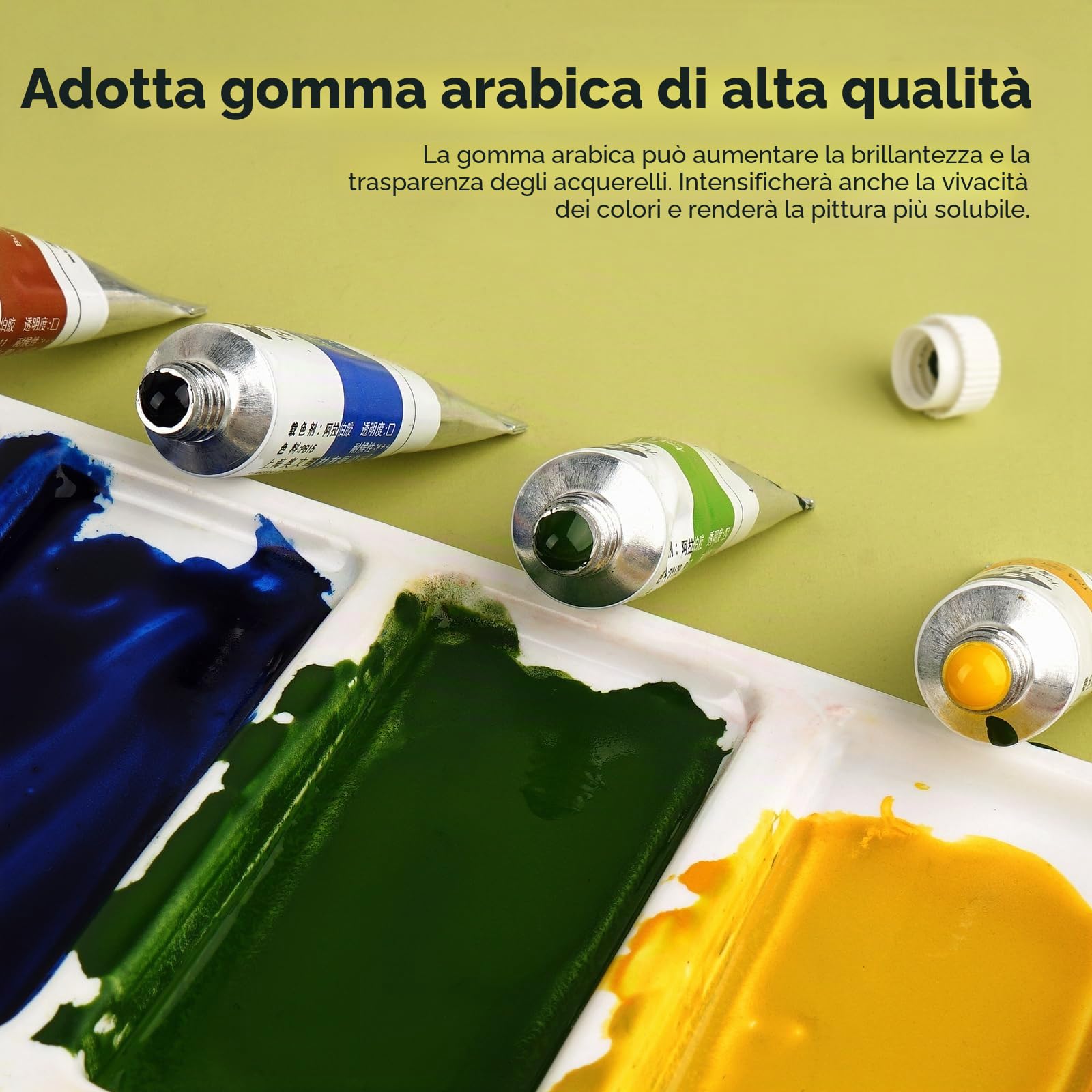 Paul Rubens Set Pittura ad Acquerelli 36 tubetti - Scatola da 36 Colori x 5ml Acquerello, Caroline Grado dello studente, per Studenti, Artisti e Principianti