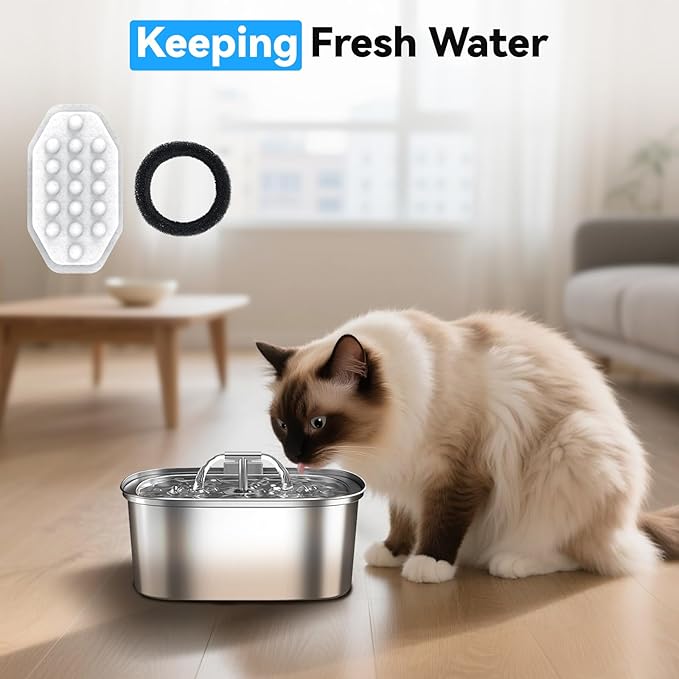 40 Packs Filtros Repuesto para Fuente de Agua Gato, Compatible Neareal 3.2L miniatura 7