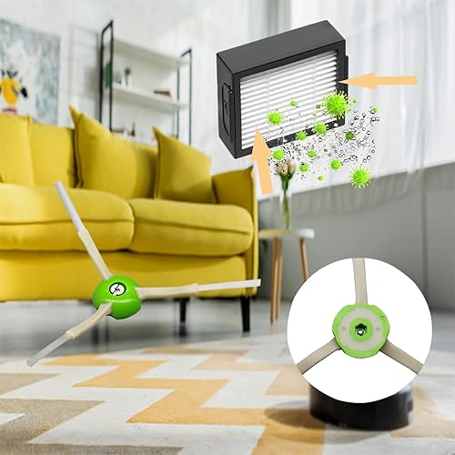 Miniatura 4 de Piezas de repuesto compatibles con iRobot Roomba E&i&J Series i7 j7 i3 i4 i7+ Plus i3+ i4+ i6 i6+ i8 i8+ E5 E6 j7+ Plus, 4 filtros, 4 cepillos
