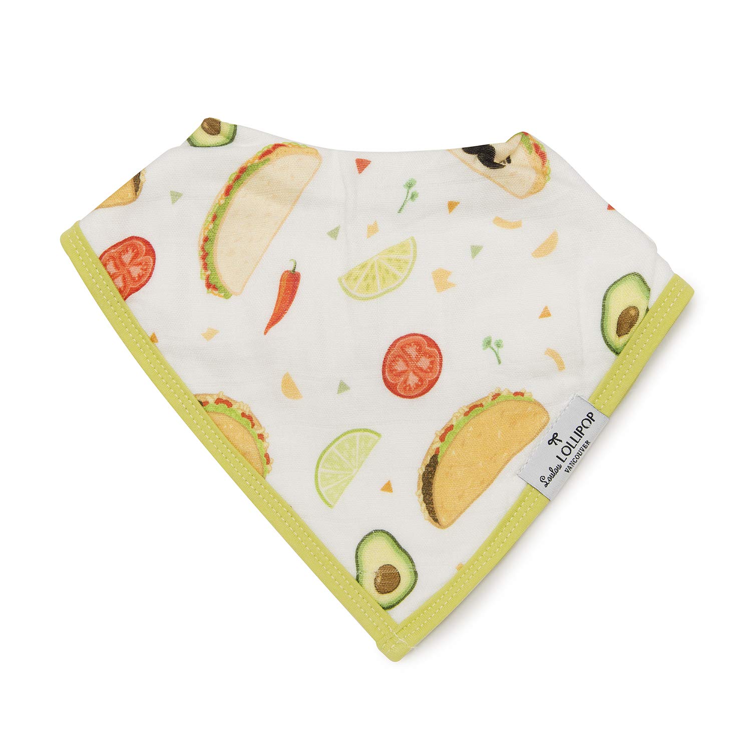 Loulou Lollipop Muslin Bandana Bib Drool Bib Set for Baby Girl and Boy Adjustable 3 to 36 Months, 2 Pack - Taco/Sushi - Image 3