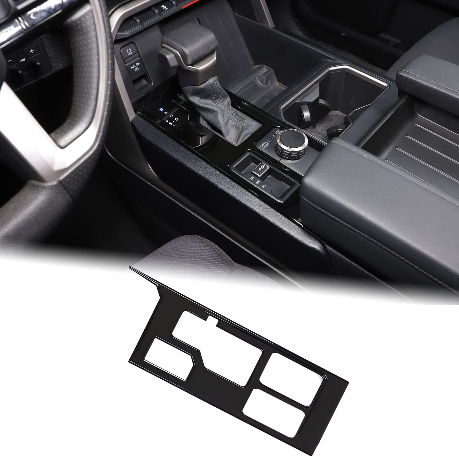 Aunginsy Central Control Gear Shift Panel Trim Cover Compatible with Toyota Tundra/Sequoia 2022-2024 Truck Gear Shifter Console Anti-Scratch Panel Frame Decorative Sticker Protection ABS Accessories