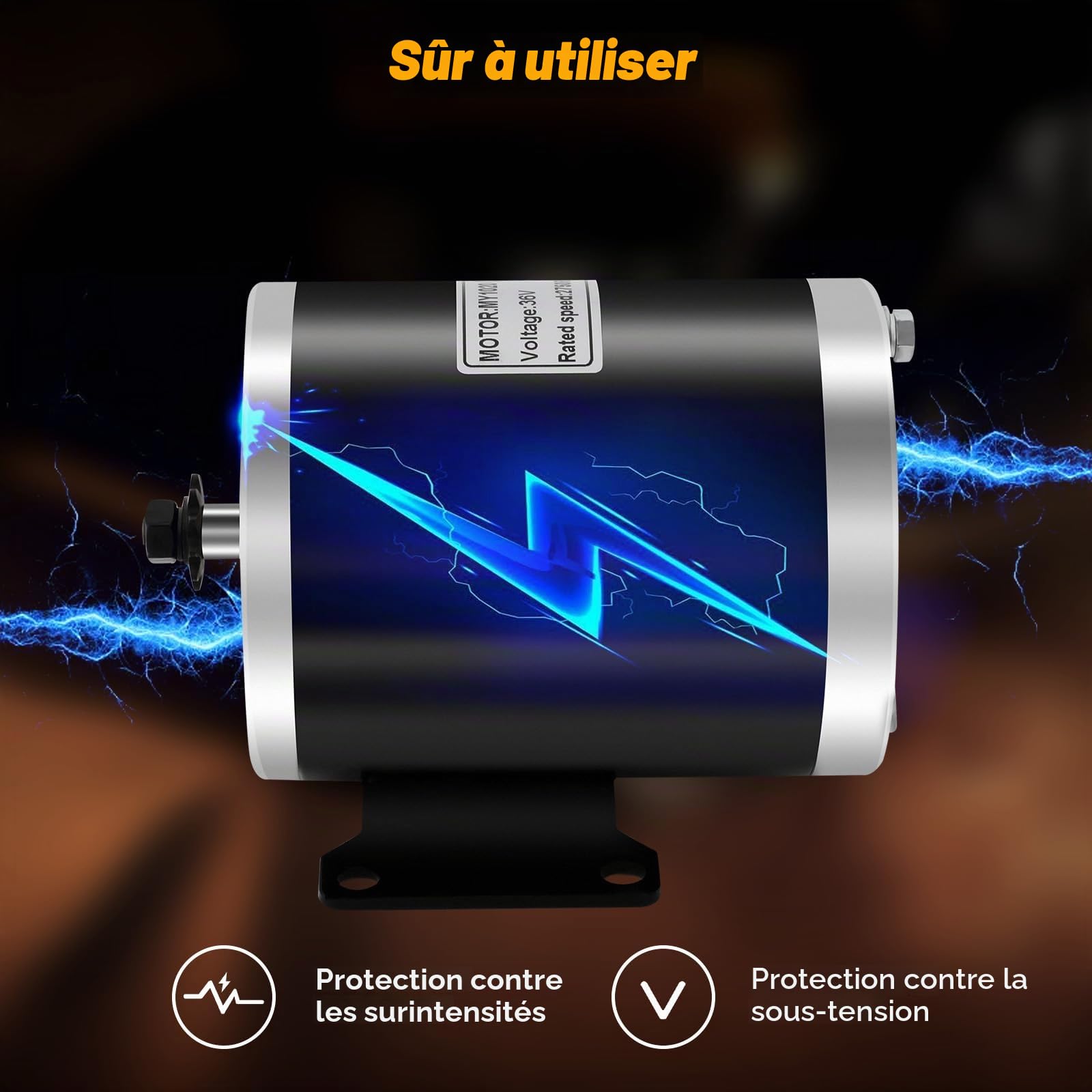 Kit de moteur électrique, 36 V 800 W CC, moteur à balais, contrôleur, unité de commande, poignée d'accélérateur avec régulateur + clé à vis pour trottinettes électriques, karts à pédales, vélos