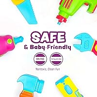 Vista 6 de Tub Works® Tools™ Mold Free Bath Toys, 6 Pack Sealed, No Hole Bath Toys Design Keeps Moisture Out Soft, Squeezable & Float on Water Easy-Grip