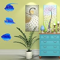 Vista 5 de BVLFOOK Decoración de pared de mar, peces tropicales, decoración de Navidad colgante de metal para baño, playa, Navidad, océano, patio costero