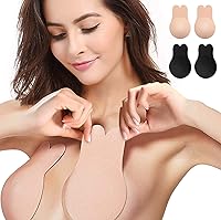 AdhesiveBra Instant Breast Lift Nipple Covers - Reusable Silicone Pasties with Lift Tape for A-D Cups, 2 Pairs