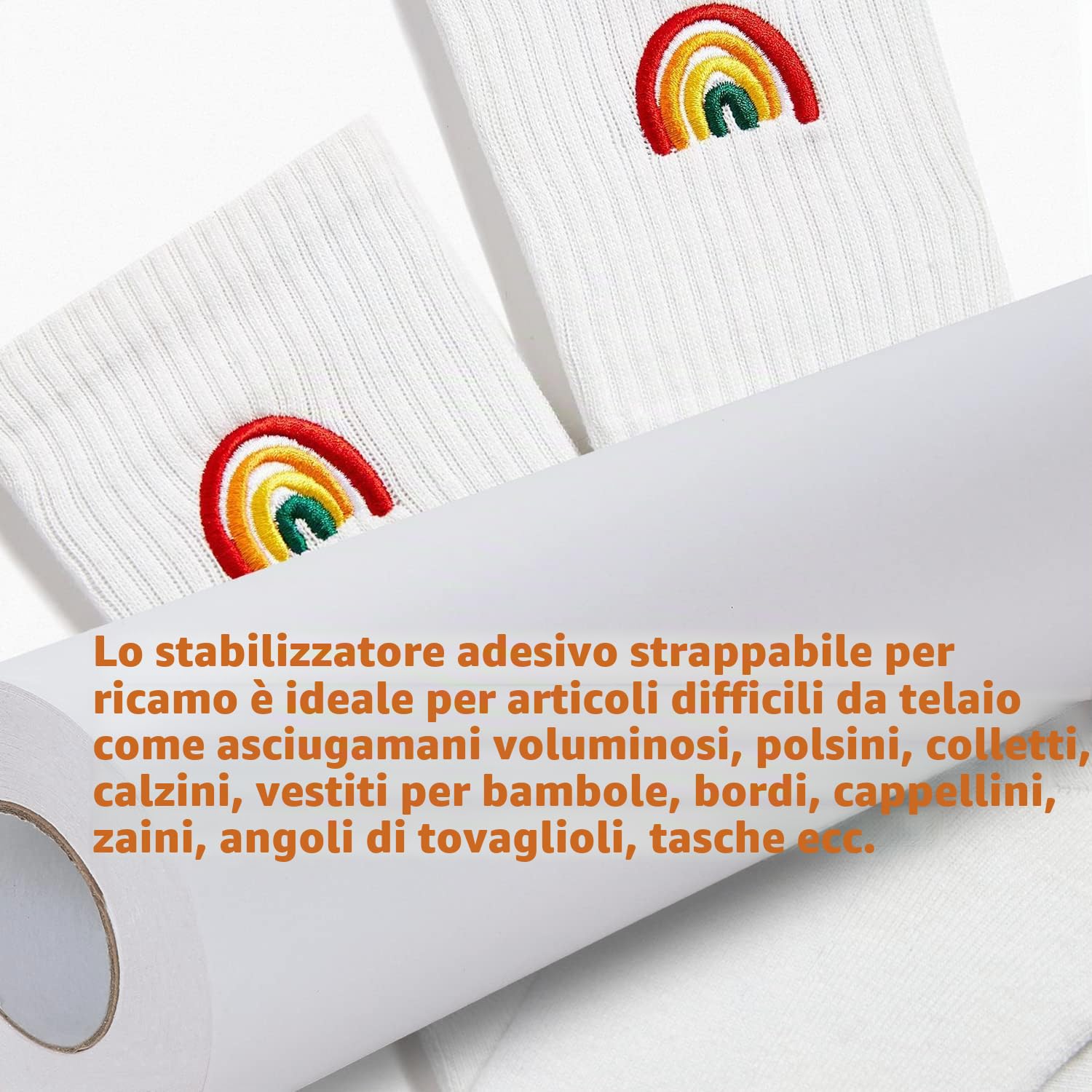 New brothread Autoadesivo Appiccicoso Tear Away (a Strappo) stabilizzatore per Ricamo 12"x10Yd (30.5cmx9M) Rotolo - Peso Medio per Tessuto a pelo e Ricamo Senza Telaio