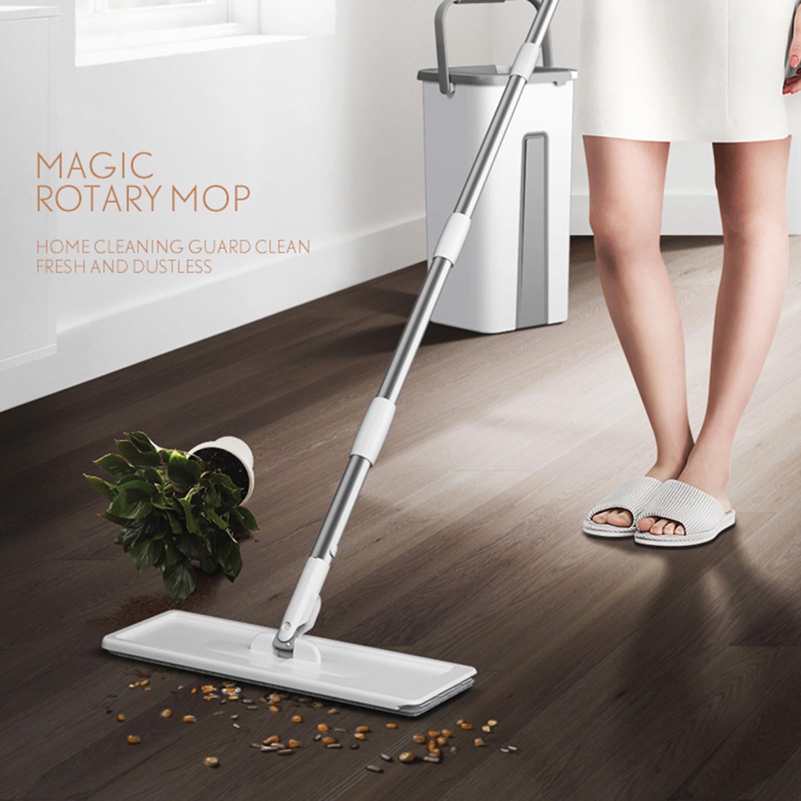 Cubo De Fregona con Escurridor - Conjuntos De Fregona Plana Y | Fregona De Limpieza Ajustable Giratoria De 360° | Juego De Fregona Plana Ligera Con Cabeza Giratoria | Fregonas E