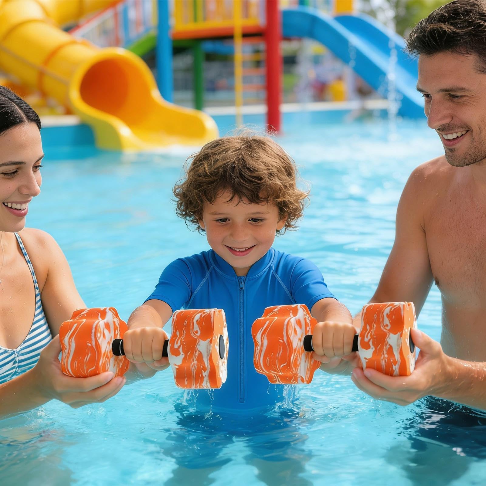 Manubri per acquagym,Bilanciere da acqua EVA Fitness,da aerobica acquatica - per donne, uomini, bambini, palestra in ambiente domestico, attività natatorie, allenamento fisico e