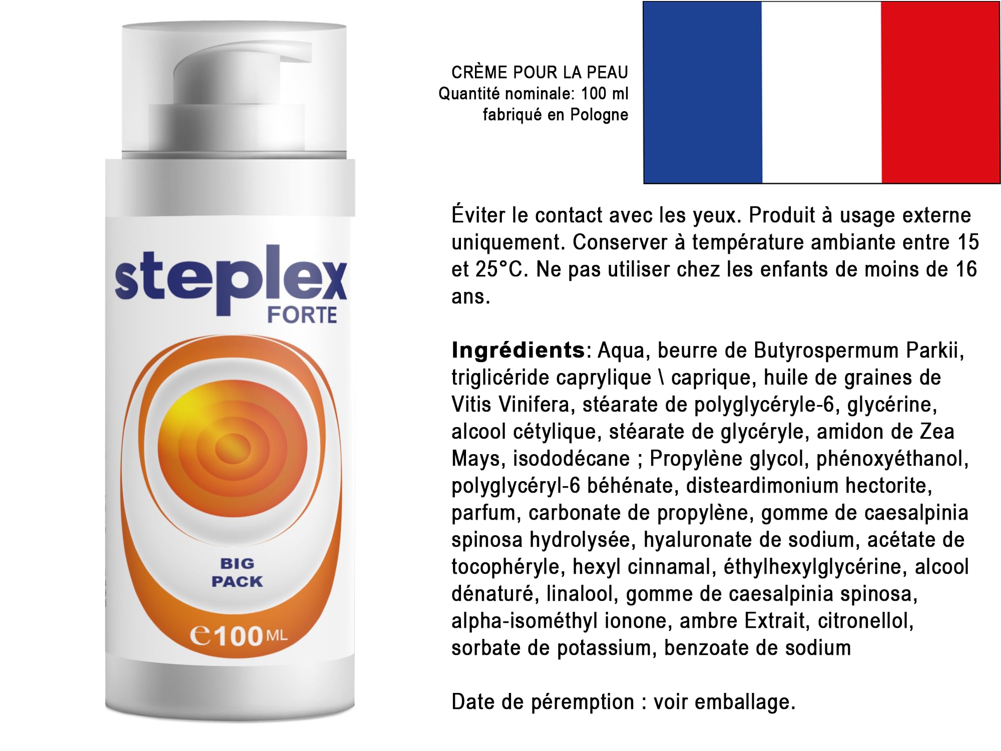 Crema Steplex Forte – 500 ml (5 x 100 ml), confezione da 5