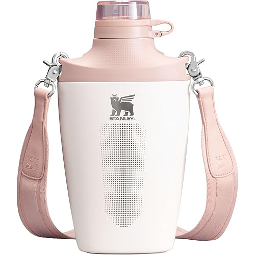 Stanley Cross Bottle 23 oz | Travel Water Bottle with Jacquard Strap | Leakproof Tritan Lid with Removable Straw | Insulated Stainless Steel | BPA-Free | Rose Quartz