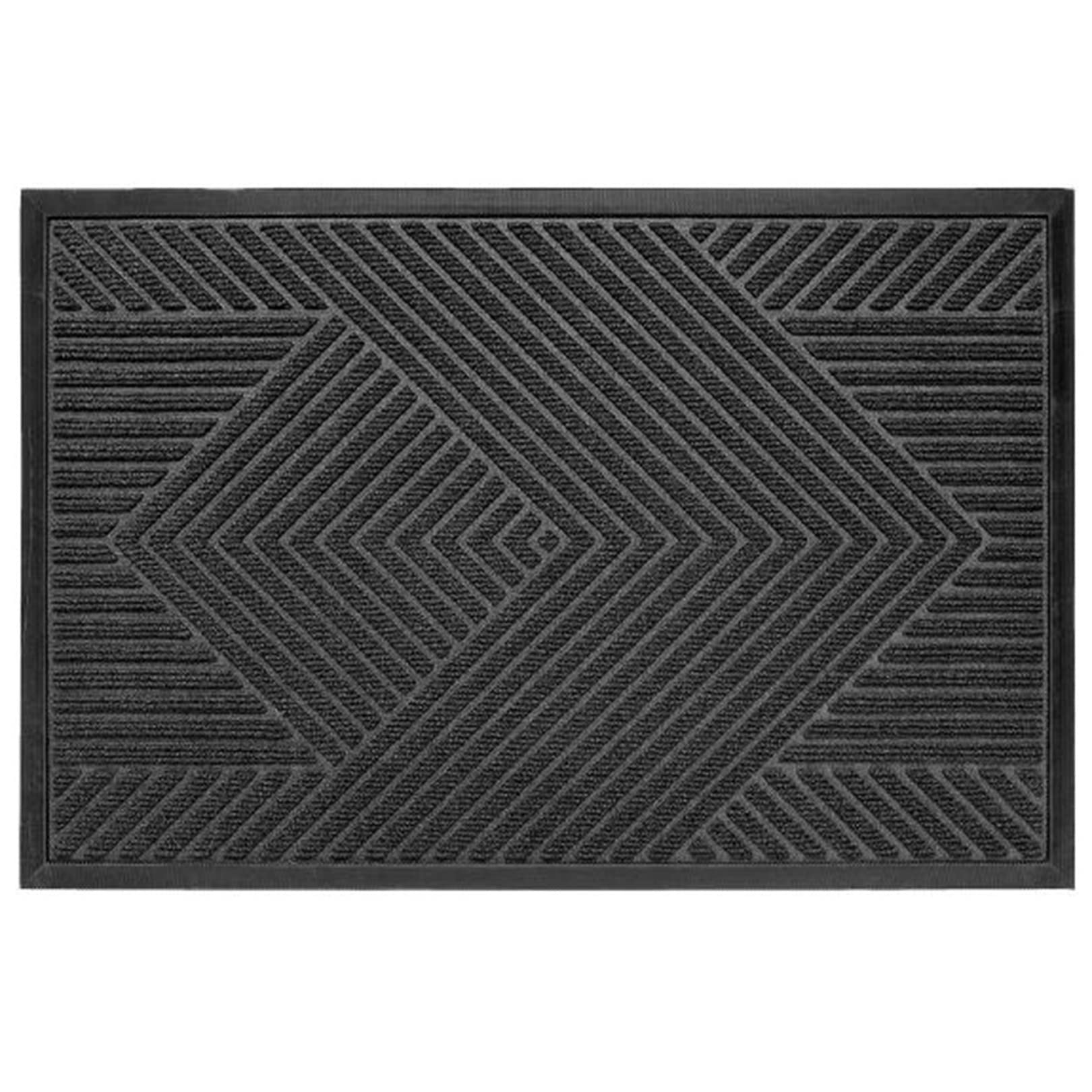 Paillasson robuste caoutchouc gris 45x75cm pour entrée extérieure
