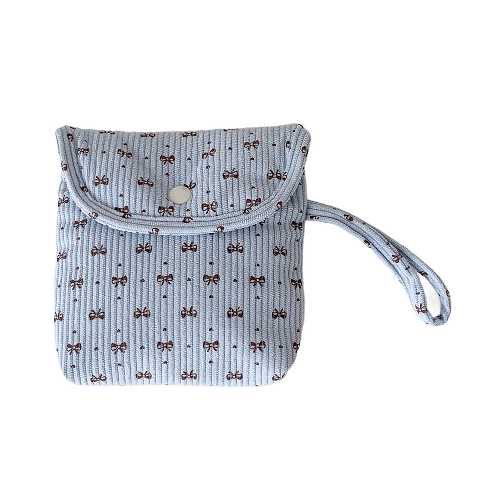 Hsyzygian Stylish Corduroy Sanitary Napkin Holder Portable Cosmetic Storage Bag Feminine Product Holder for Women Travel Cosmetic Case