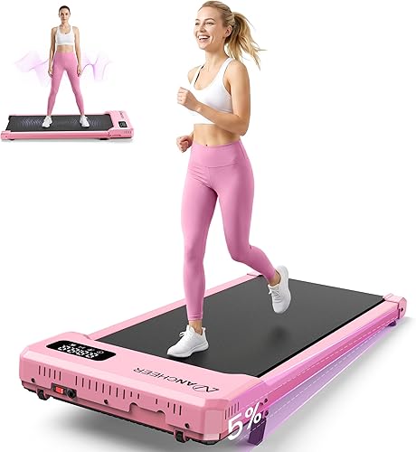 Miniatura 10 de Pink Walking Pad Treadmill with Incline - Under Desk Treadmill with Vibration Massage Plate, 2.5HP Compact Portable Treadmills for Home Small 2-oro