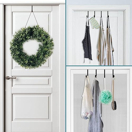 Miniatura 8 de Paquete de 10 ganchos para colgar sobre la puerta, en forma de Z, se adapta a anchos de puerta de 1 38 pulgadas y 1 34 pulgadas, ganchos reversibles