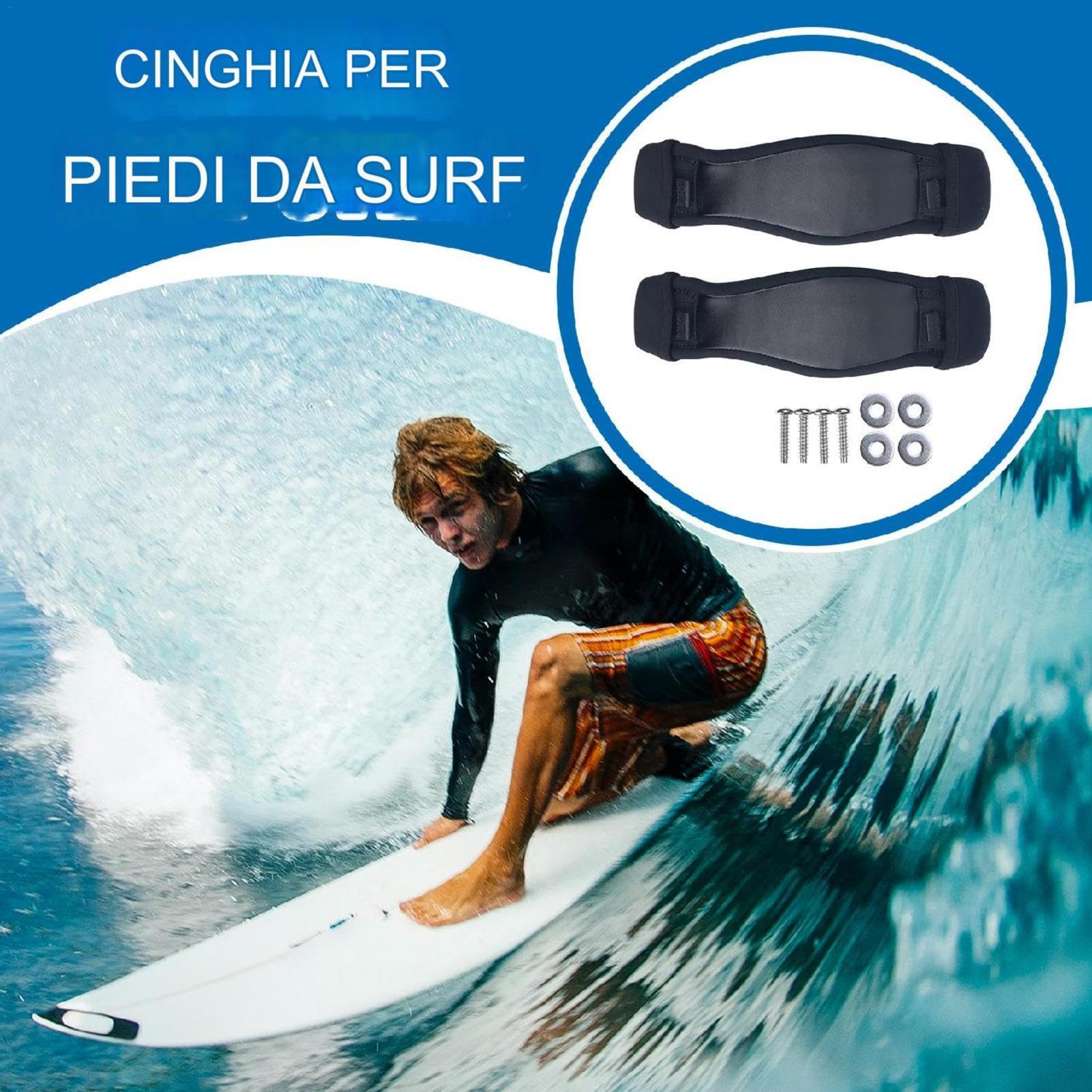 Sangles de Pieds de Surf - Accessoires de Planche de Surf en Tissu en Cuir