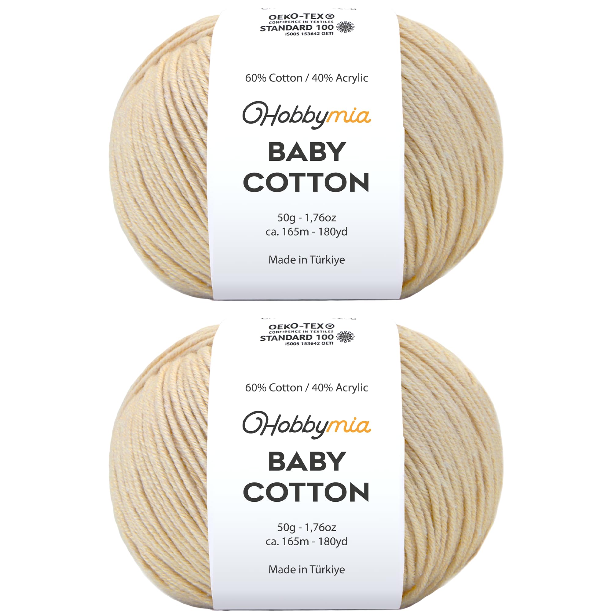 Baby Cotton Blend Yarn – Soft Sport Weight Yarn for Crochet & Amigurumi - 50g/180yds - 60% Cotton 40% Acrylic - Ideal for Baby & Knitting Proj.(Neon Green, 1 Ball) — view 129