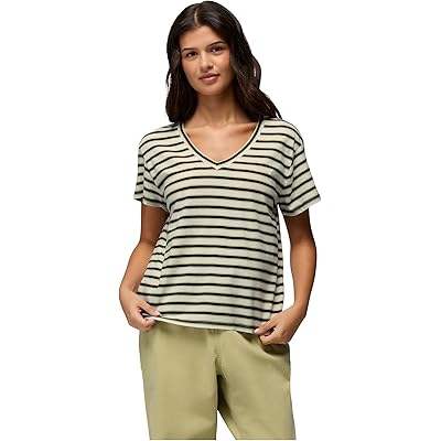 Prana Everyday V-neck Tee alba stripe