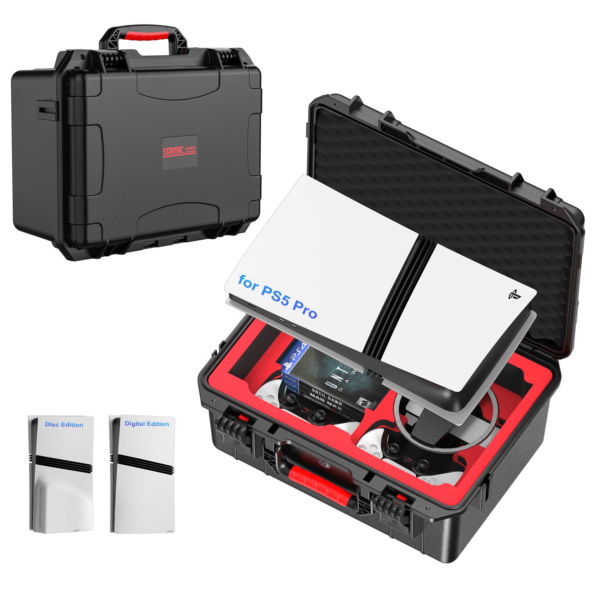 Carrying Case Compatible with PS5 Pro Hard Shell Travel Protective Case for Playstation 5 Pro Discs Digital Edition
