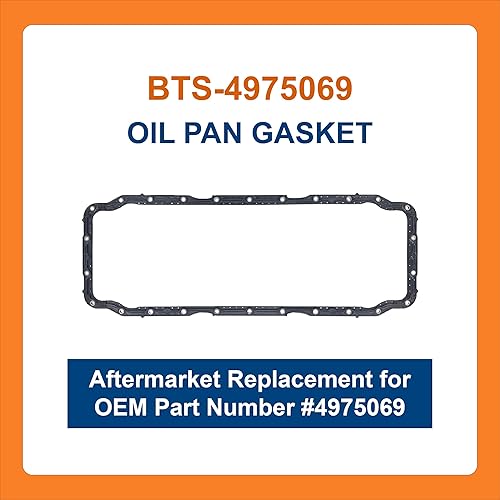 Miniatura 2 de BTS-4975069 Junta de cárter de aceite, compatible con motor Cummins ISX12, repuesto del mercado de accesorios para OEM 4975069, Junta de Cárter de