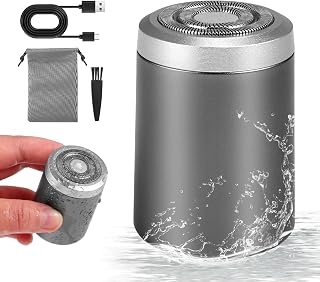 Mini Afeitadora Electrica Hombre, Mini Electric Shaver para Hombres, Maquinilla de Afeitadora Eléctrica Portátil, Recargable por USB, Mini Shave para Hombres, Carro, Viaje, Casa, Oficina