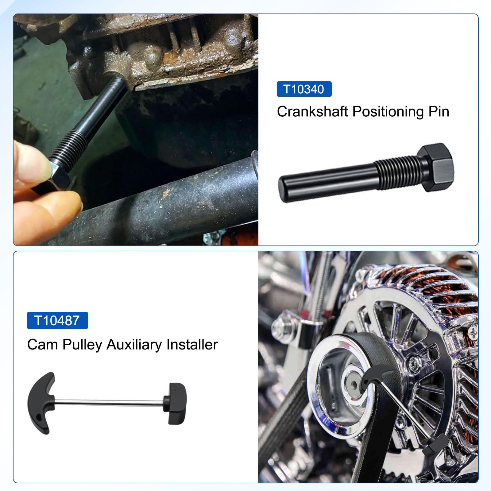 Set di Attrezzi per Cinghia di Distribuzione 9 Pezzi per Motore EA211 1.0 1.2 1.4 1.5 1.6L TSI TFSI FSI, Attrezzo di Fissaggio per Albero a Camme e Albero Motore per Seat Skoda VW Audi