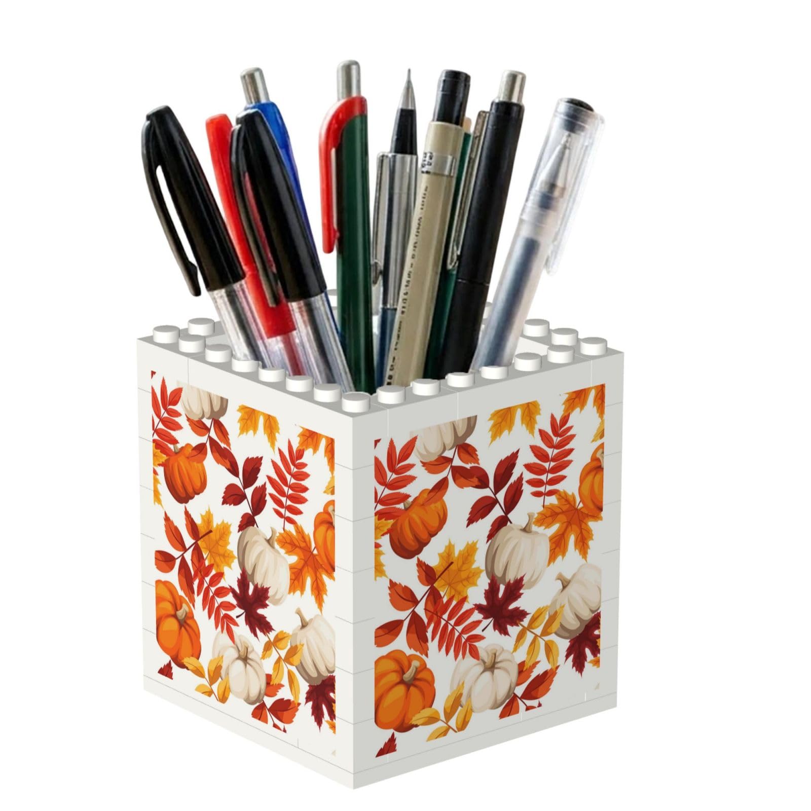 Poadnly Autumn Pumpkin, Pen Pot Pencil Holder for Office Home School, Compact Desk Organiser for Office Stationery