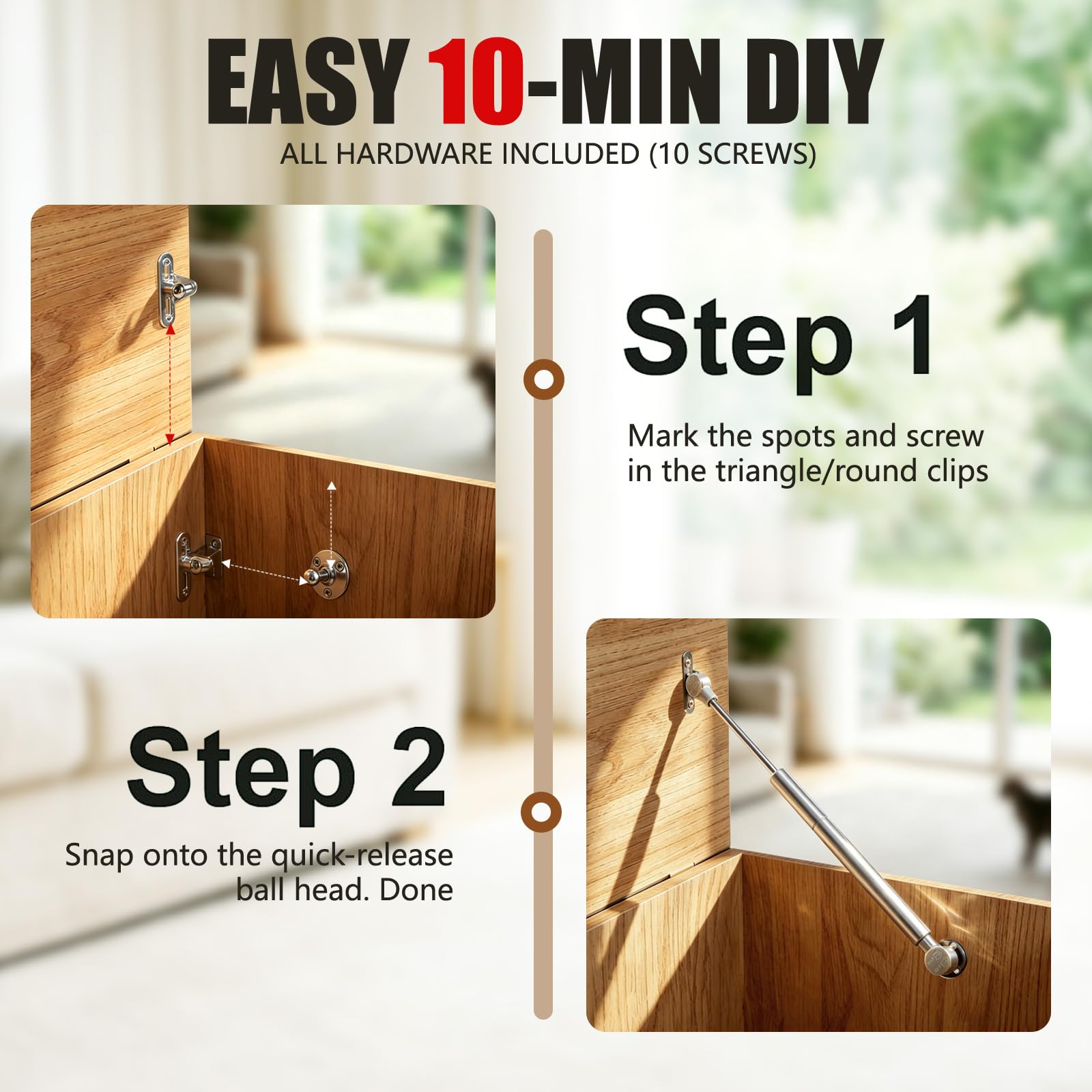 Soft Close Hinges for Toy Boxes - 2 Pack -8 Soft Close Hinges for Toy Boxes - 2 Pack -8
