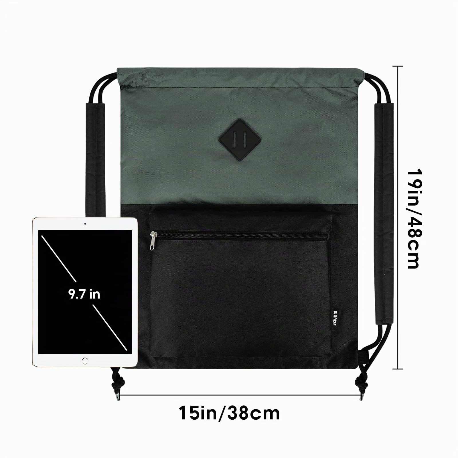 WANDF Mochila con cordón, bolsa deportiva para gimnasio con compartimento húmedo, bolsa resistente al agua cordón para hombres y mujeres (negro con hombrera)