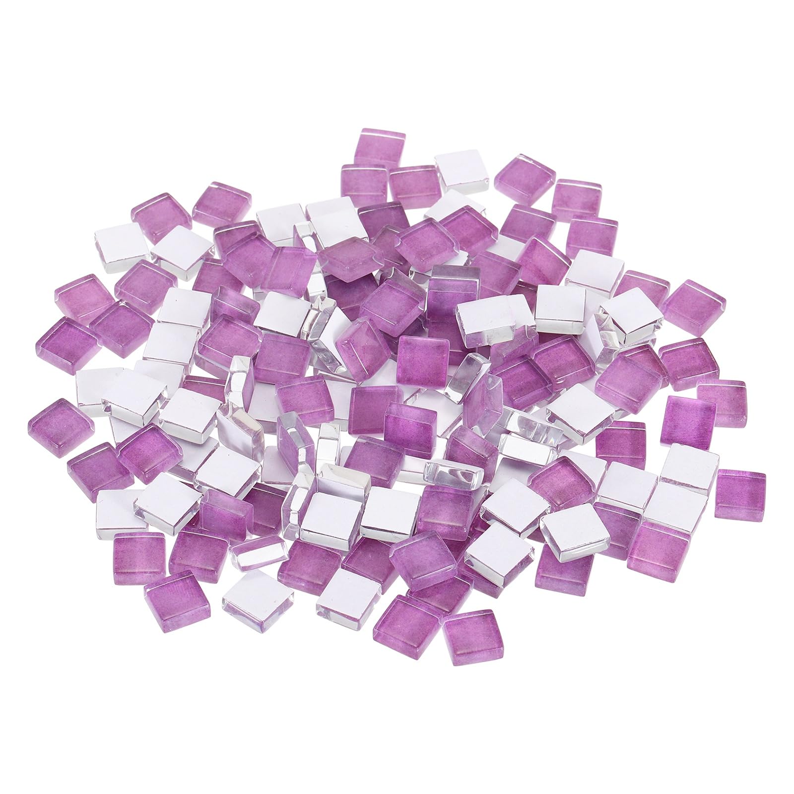 sourcing map Mosaic Tiles, 1 x 1cm Micro Glass Tiny Mini Mosaic Tile DIY Hobbies Handmade Crystal Free Stone Craft Material Creativity (Purple Pack of 200)