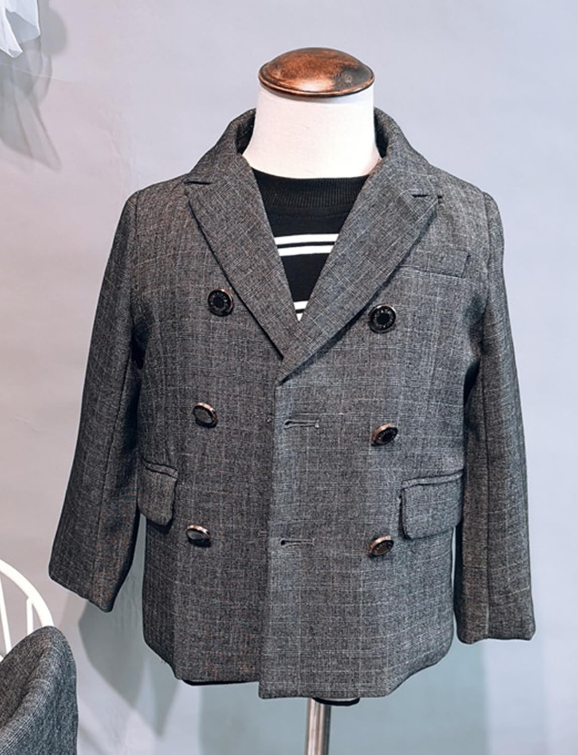 Jungen Hahnentritt Anzug Zweireiher Jacke Hose Zweiteiliges Set für Schule Party
