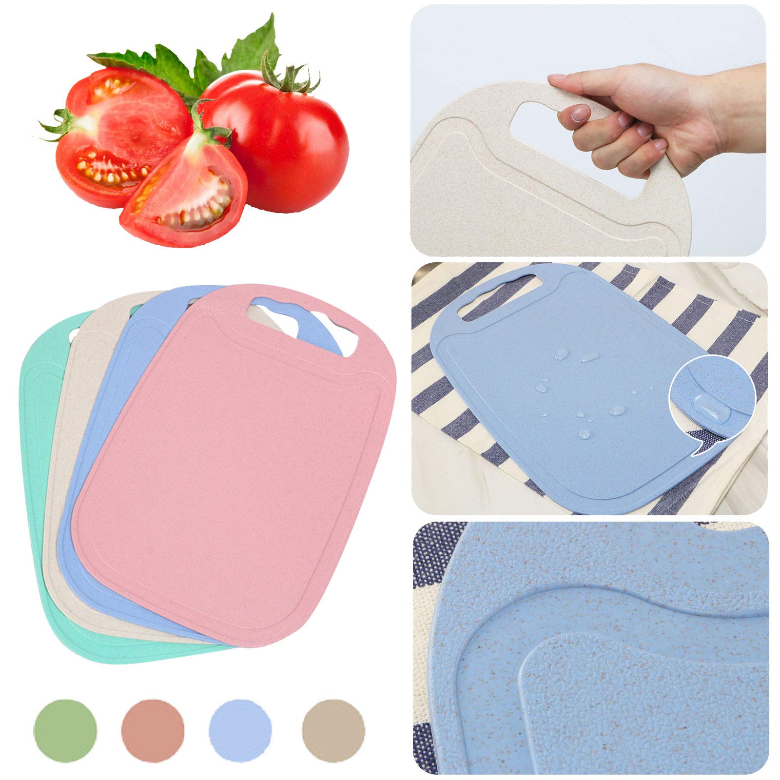 Set Di 3 Taglieri In Plastica Per Cucina, Con Scanalatura E Bordi Antiscivolo – PP Alimentare, Nero