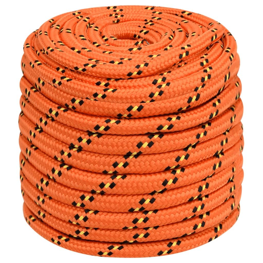 vidaXL Boat Rope Anchor Line Braided Cord UV Resistant Ship Marine Yacht Coil Rope Abrasion Resistant Orange 18 mm 50 m Polypropylene โ image 1