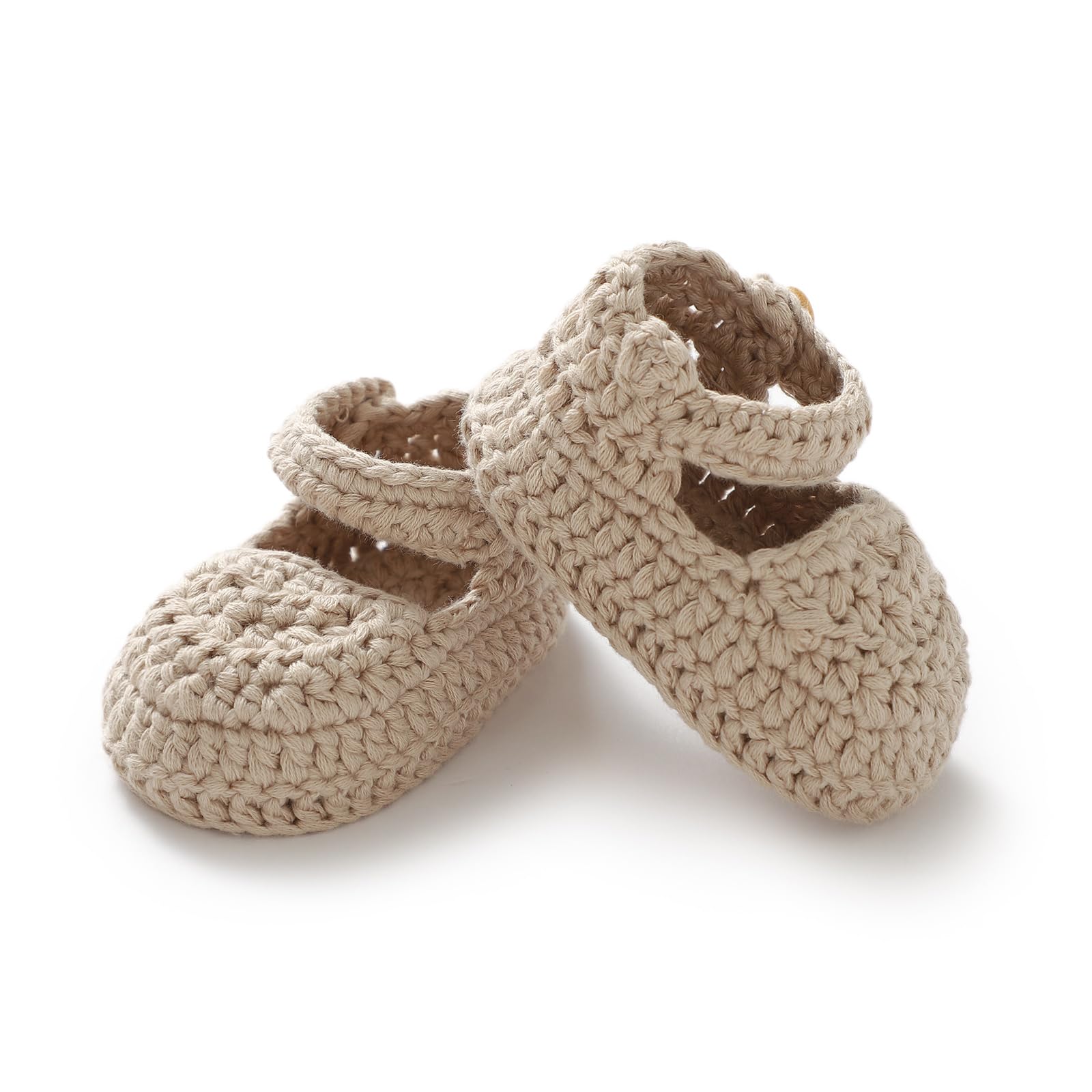 Baby Booties Newborn Baby Mary Jane Shoes Hand Crochet Knit First Walkers Cotton Infant Bootie