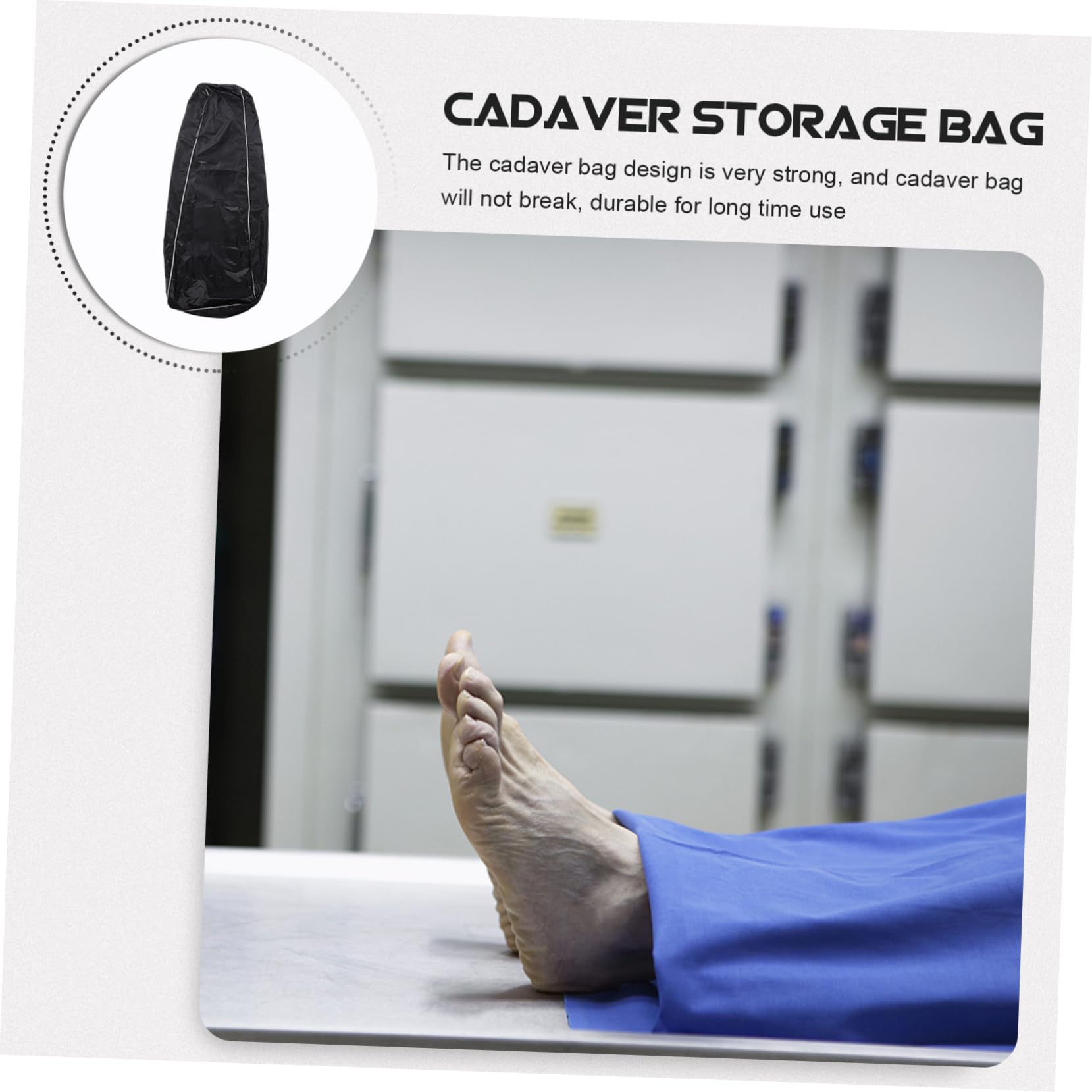 ULTECHNOVO Bolsa para Cadáveres Funerarios de Pvc Resistente E, Tamaño Estándar, Color Negro, Bolsa de Transporte Segura para Almacenamiento y Manejo en Morgues y Hospitales