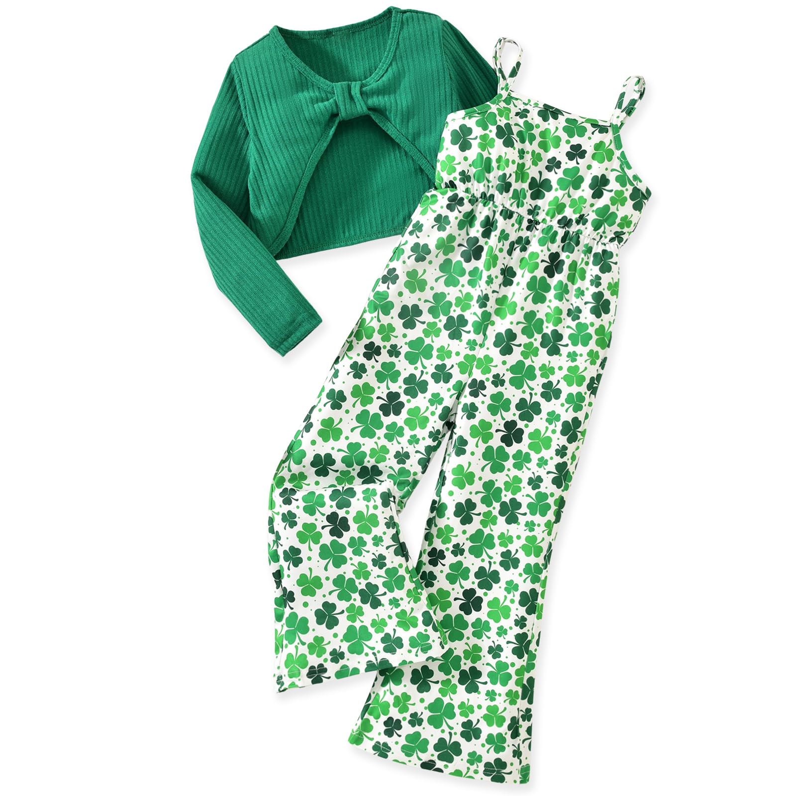 HIHA Girls Long Sleeve Crop Top Sleeveless Jumpsuits Outfit Size 4-12