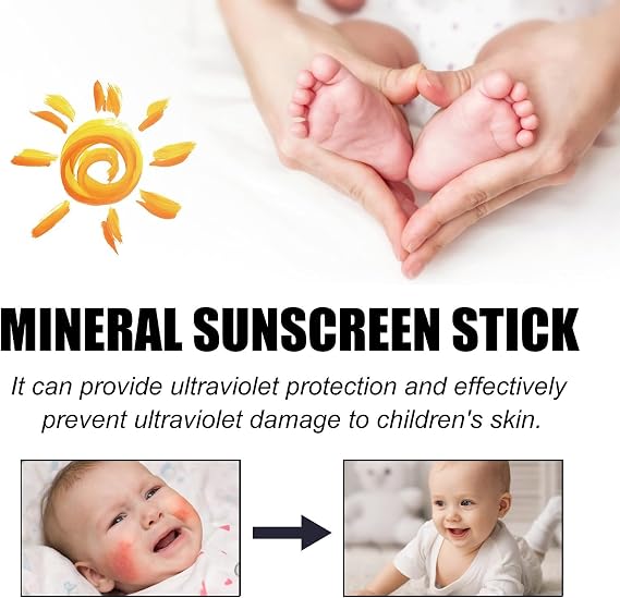 Fragrance-Free Mineral Sunscreen Stick SPF 50 for Face & Sensitive Skin - Waterproof, Broad Spectrum UVA UVB Protection, Travel Size for Outdoor, Beach & Daily Use, Non-Greasy Formula, Gentle