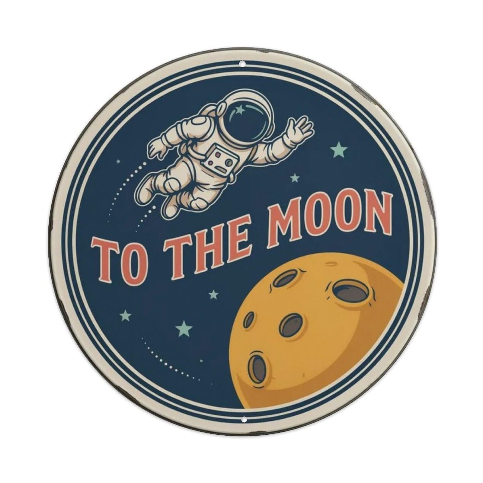 To The Moon Retro Space Metal Tin Sign Plaque