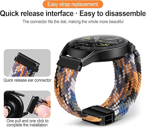 Miniatura 5 de XMUXI Correa de reloj de nailon de 0.866 in, correas compatibles con Samsung Galaxy Watch 3 de 1.772 pulgadasGear S3 FrontierClassic, banda de